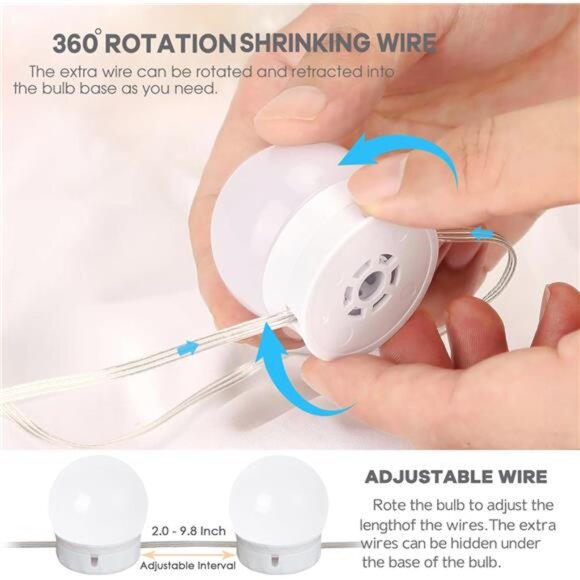 Led Vanity Mirror Lights,15 Ft Vanity Lights for Makeup Dressing Mirror - Picture 6 of 7